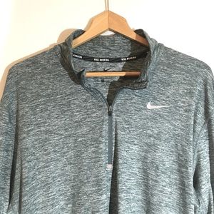 Nike Running Dri Fit 1/4 Zip Green Pullover XL